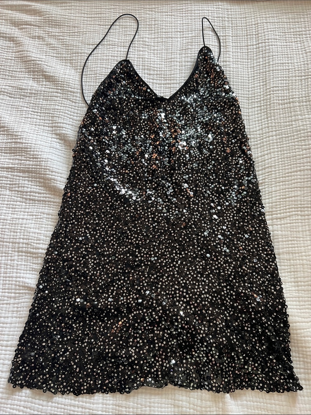 Lulu's Black Sequin Slip Dress - Picture 3 of 4